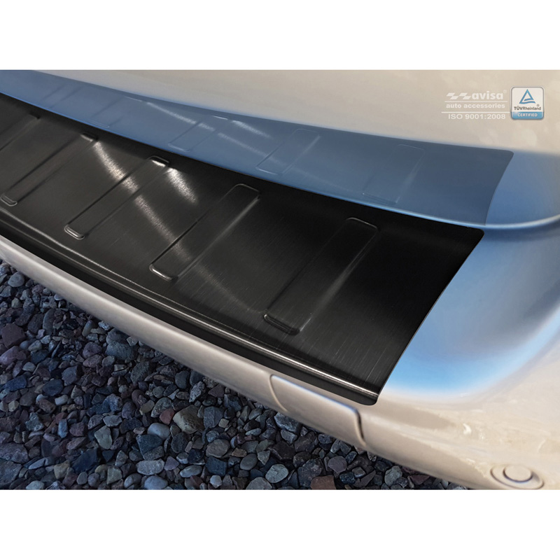 Protection de seuil arrière inox noir sur mesure pour Peugeot 5008 2009-2016 'Ribs'