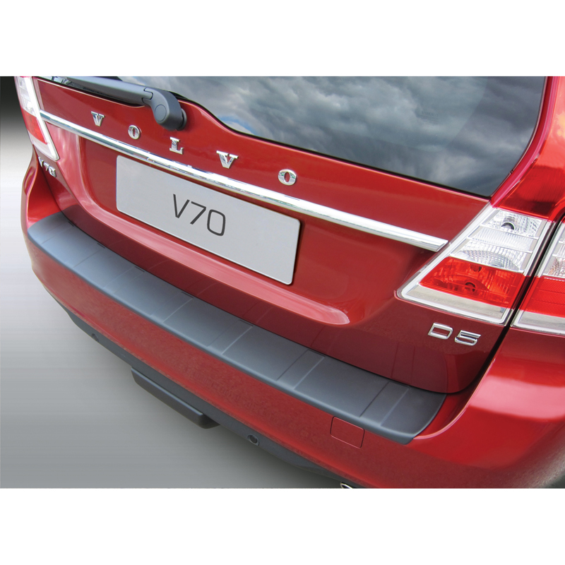 Protection de seuil arrière (ABS) sur mesure pour Volvo V70 2013-2016 (excl. XC70) 'Ribbed' Noir