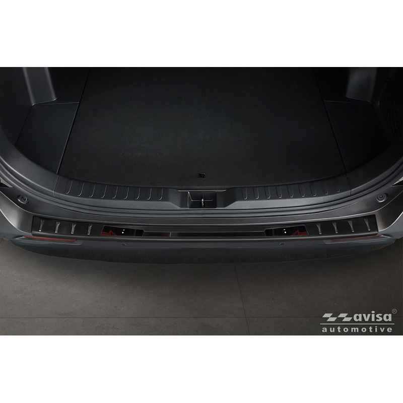 Avisa Protection de seuil arrière inox noir sur mesure pour Toyota RAV4 V (XA50) 2018- incl. Plug-in-Hybrid 'Shadow Premium'