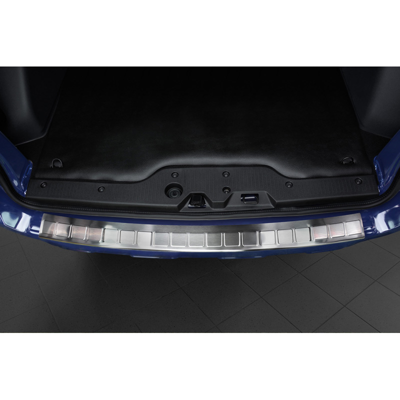 Protection de seuil arrière inox sur mesure pour Dacia Dokker 2012-2017 & 2017- 'Ribs'