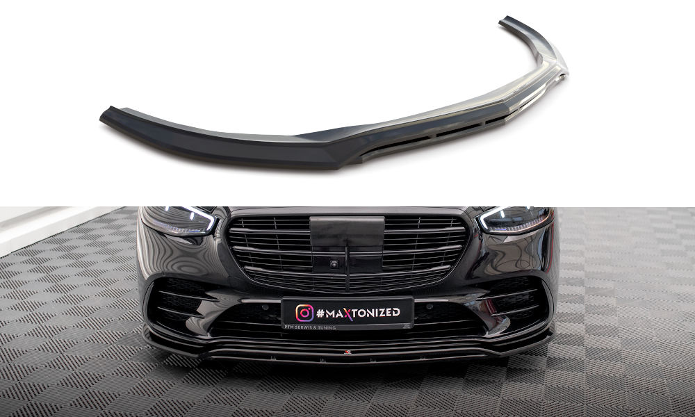 Voorspoiler Mercedes S Klasse W223 AMG Pakket Maxton Glans Zwart