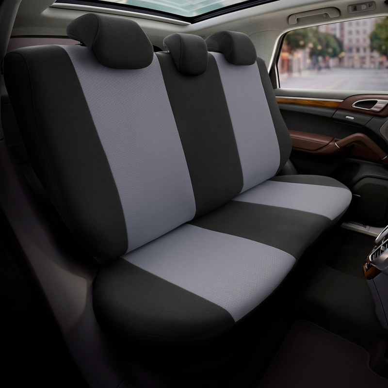 otoM Housse de sièges universel en textile 'SelectedFit Pro' Noir/Gris - 11-pièces - adapté aux Side-Airbags