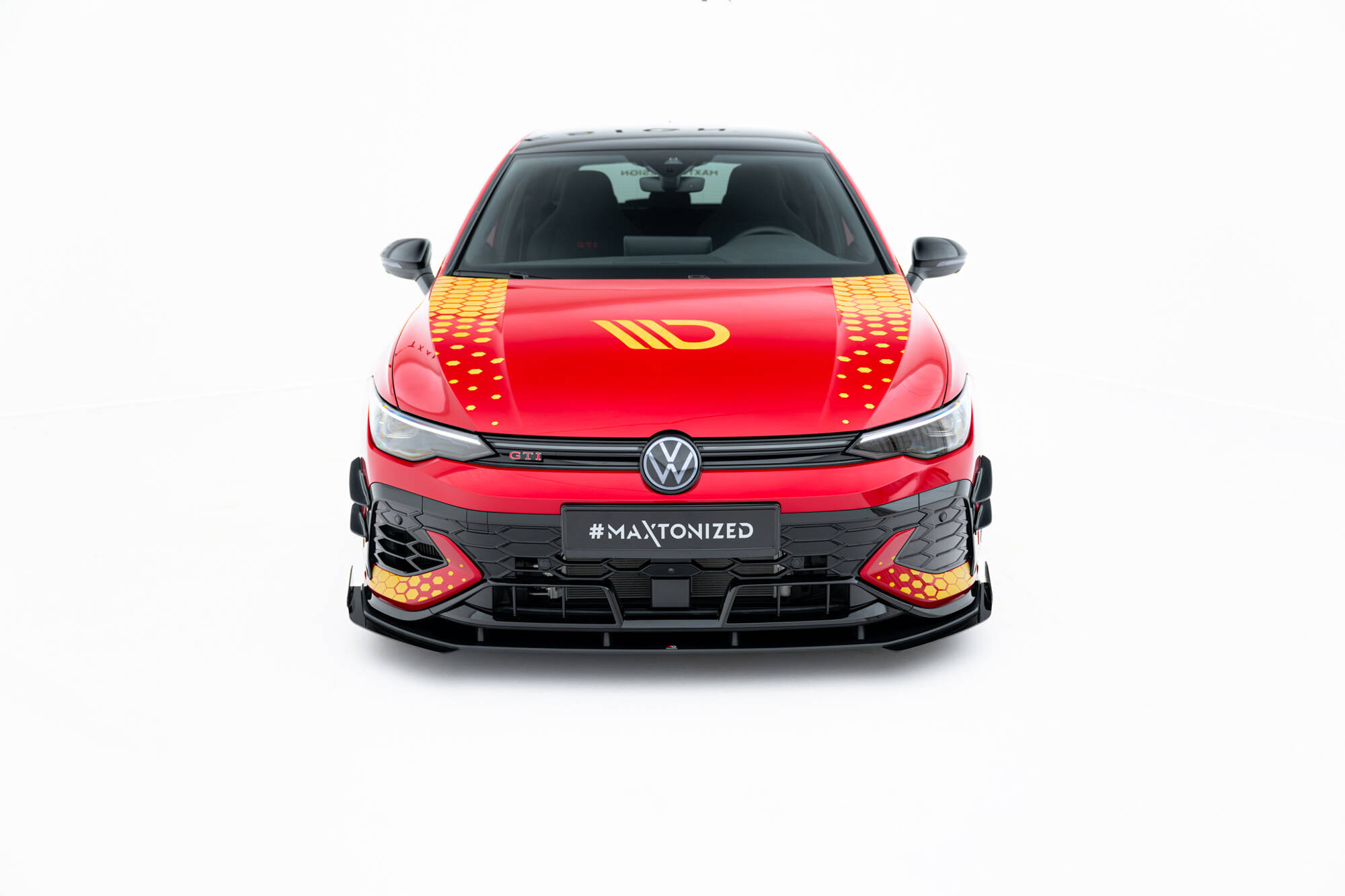 Street Pro Voorspoiler + Flaps Volkswagen Golf GTI Clubsport MK8 Facelift Maxton glanzend zwart