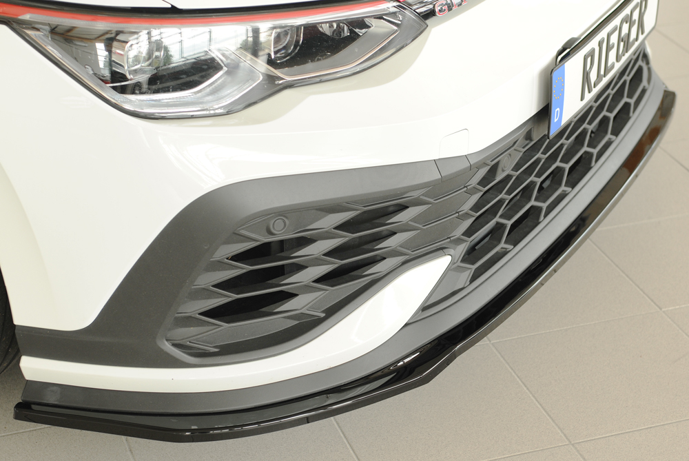Voorspoiler Volkswagen Golf 8 GTI Clubsport Rieger Glans Zwart