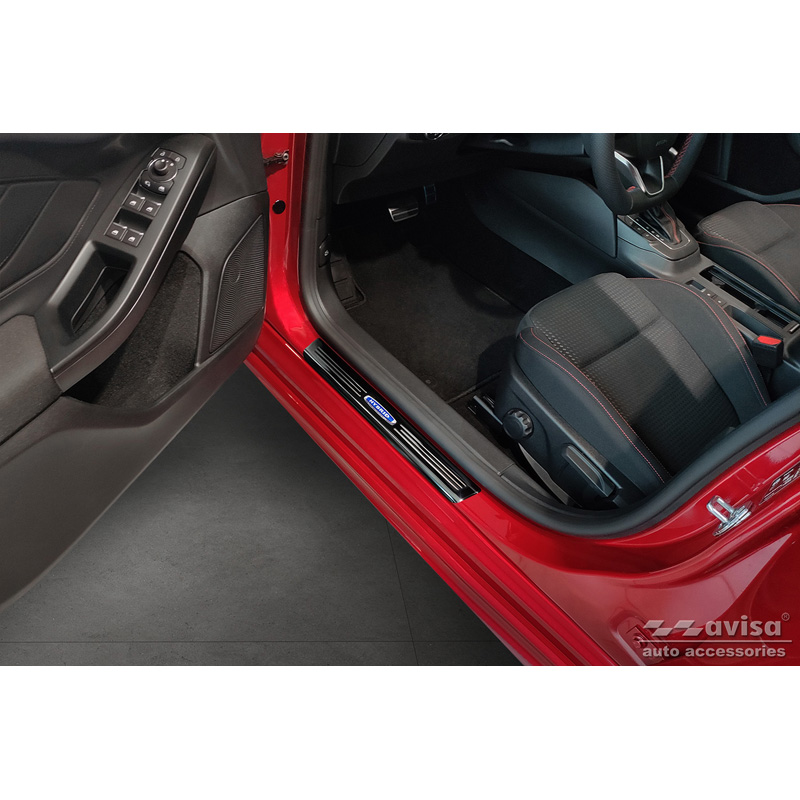 Seuils de portes inoxydable noir sur mesure pour Ford Focus IV excl. ST-Line 2018- 'Hybrid' - 4-pièces