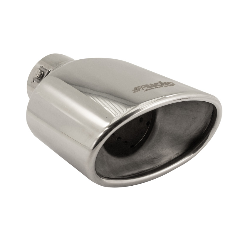 Simoni Racing Embout d'Échappement Ovale Inox - 135x85xL185mm - Montage ->60mm