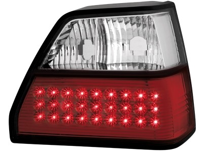 Feux arriere VW Golf II LED rouges/blanc cristal