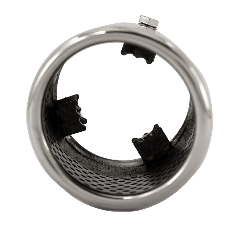 Simoni Racing Embout d'Échappement Rond/Oblique Inox - Ø76xL128mm - Montage ->68mm.