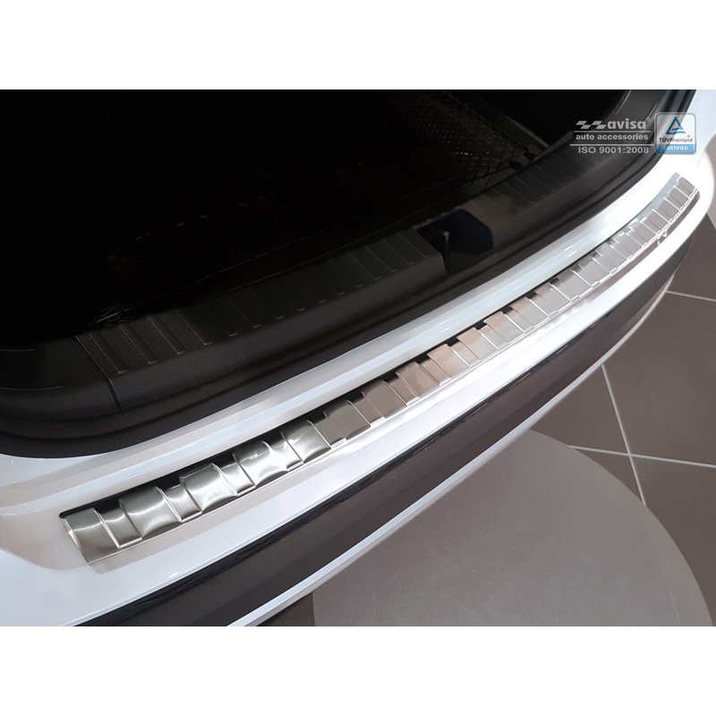 Protection de seuil arrière inox sur mesure pour Seat Ateca 2016-2020 & FL 2020- 'Ribs'