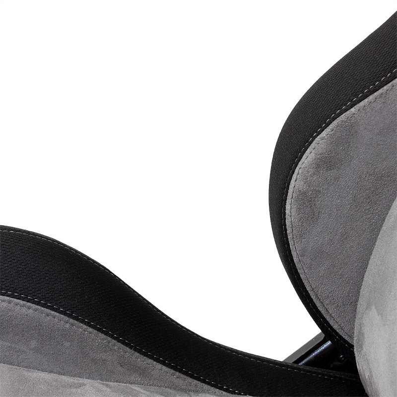 Siège baquet 'Eco Soft' - Noir/Gris - Dossier réglable - incl. glissières