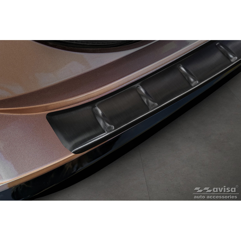Protection de seuil arrière inox noir sur mesure pour Nissan Ariya 2022- 'Ribs'