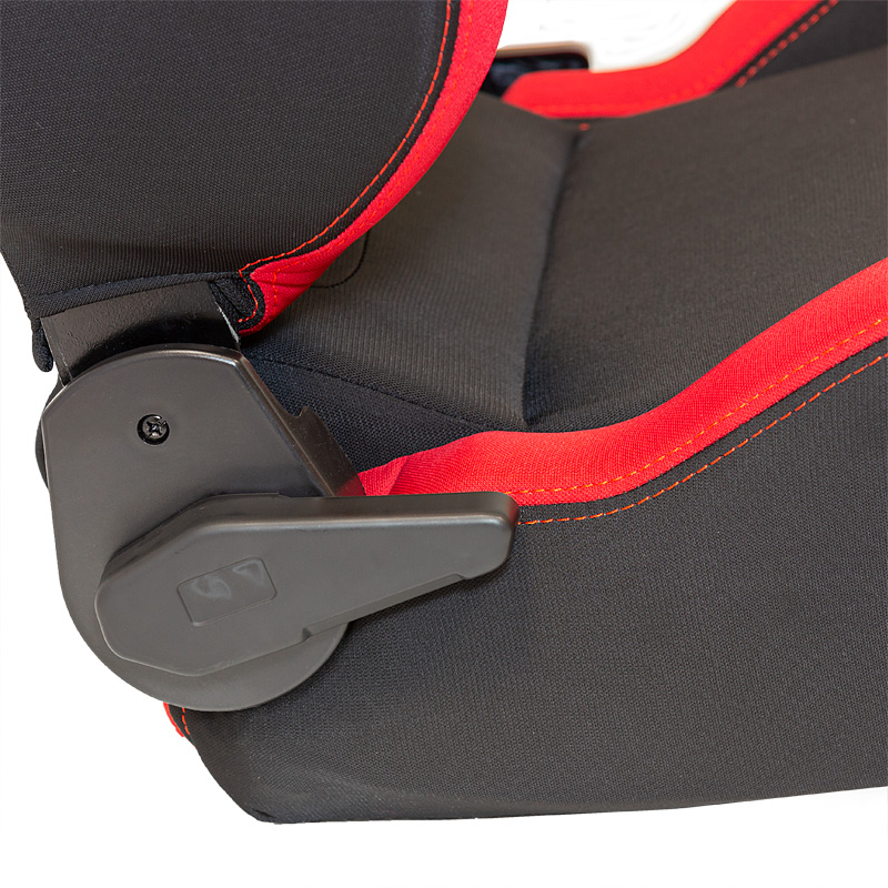 Siège baquet 'RS6-II' - Tissu Noir/Rouge - Dossier réglable - incl. glissières