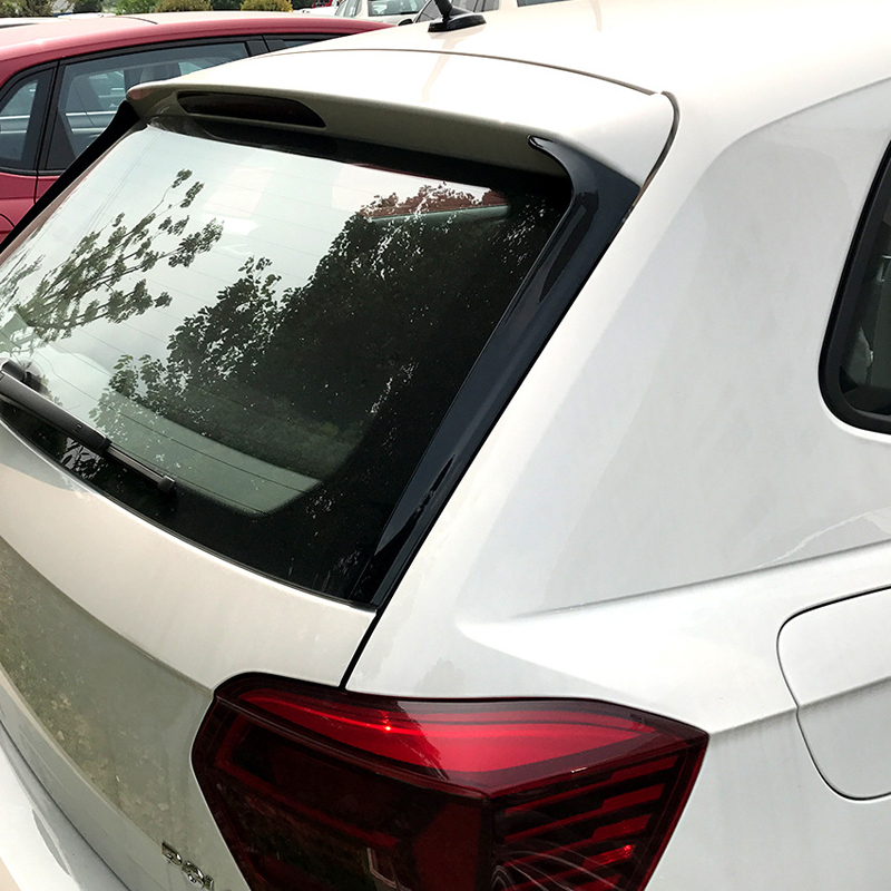 Jeu de déflecteurs d'air lunette arrière sur mesure pour Volkswagen Polo (AW1) 2017- (ABS Noir Luisant)