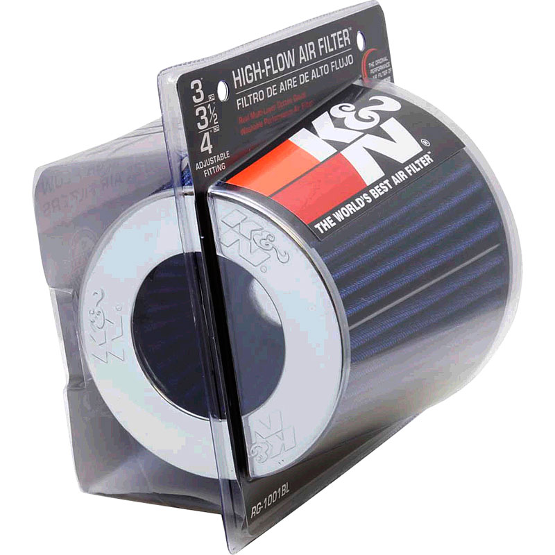 K&N RG-Serie Filtre à air universelle avec 3 diamètres d'installation Bleu (RG-1001BL)