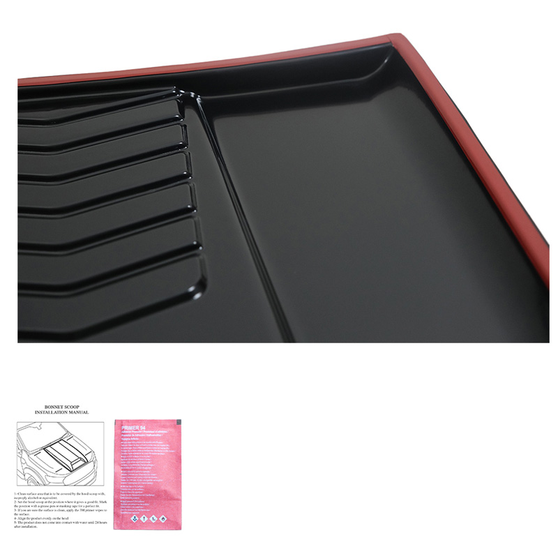 Écope de capot sur mesure pour Volkswagen Amarok MK1 2010-2022 & Nissan Navara D40 2005-2010 - Noir brillant