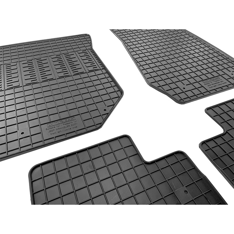 Set tapis de caoutchouc sur mesure pour Jeep Wrangler III (JK) 2007-2018 (4-pièces)
