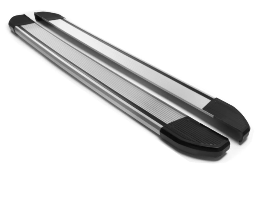 Treeplanken voor Ford Transit Custom 13-23 aluminium grijs