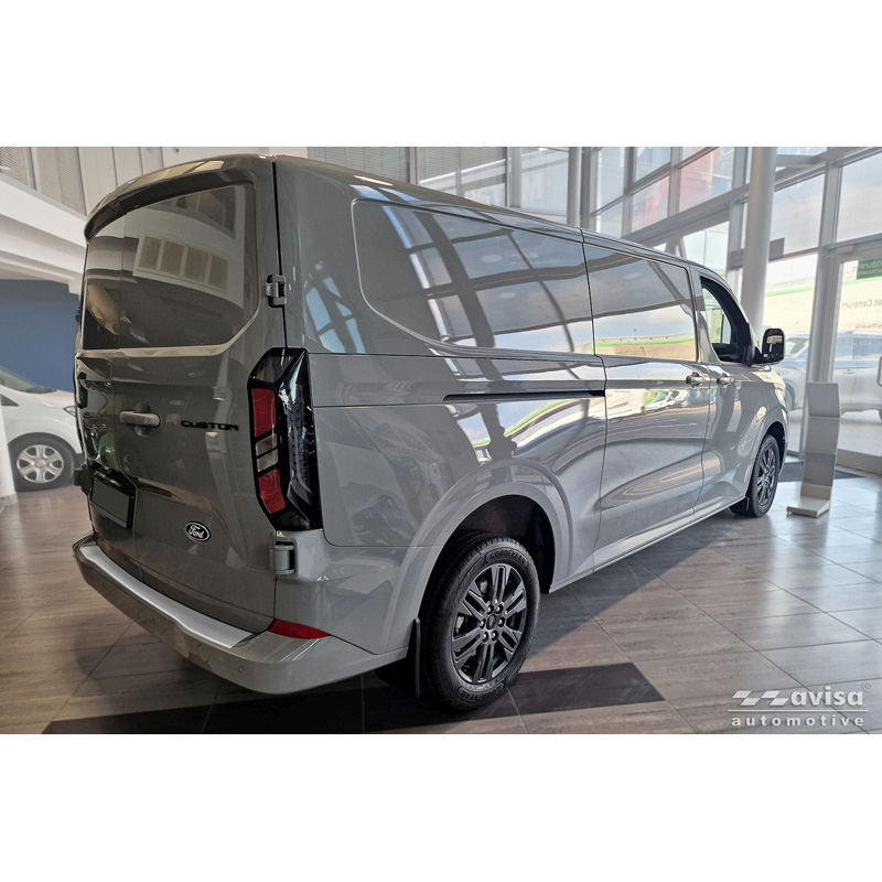 Avisa Protection de seuil arrière inox sur mesure pour Ford Transit Custom II / Tourneo Custom II 2023- & VW Transporter T7 2024- '5WL'