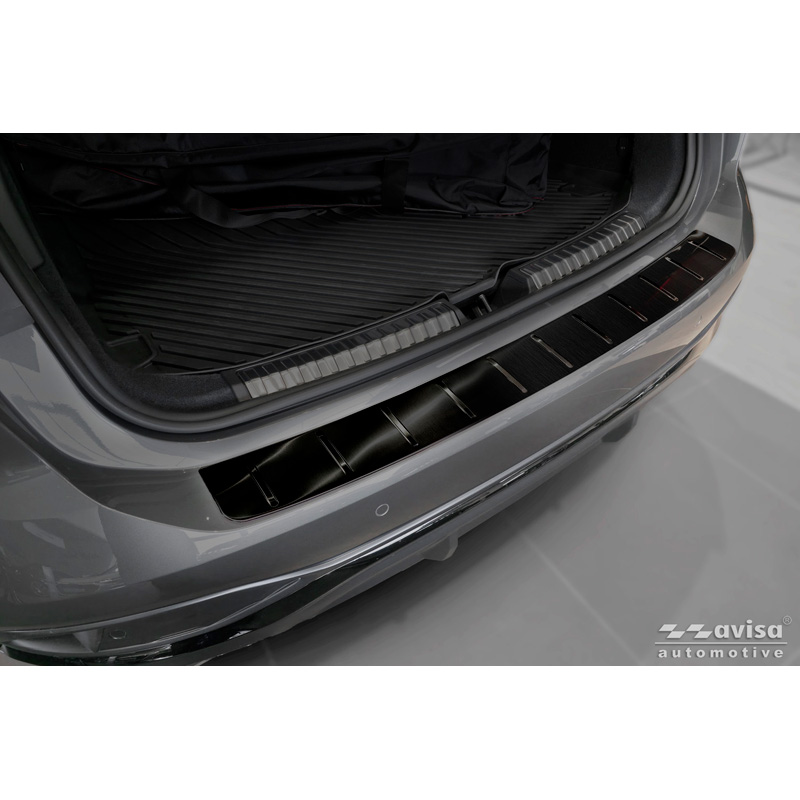 Avisa Protection de Seuil de Coffre Acier Inox sur mesure pour Audi A6 (C9) Avant S-Line 2025- - Noir