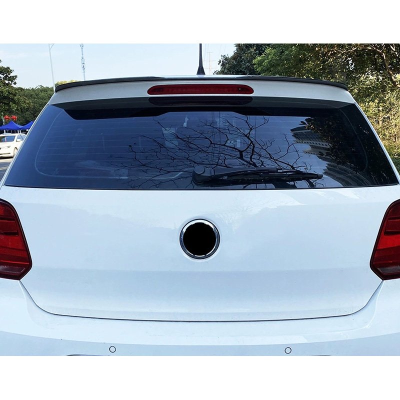 Becquet de toit (Spoiler Cap) sur mesure pour Volkswagen Polo 6R/6C 2009-2017 (ABS Noir Luisant)