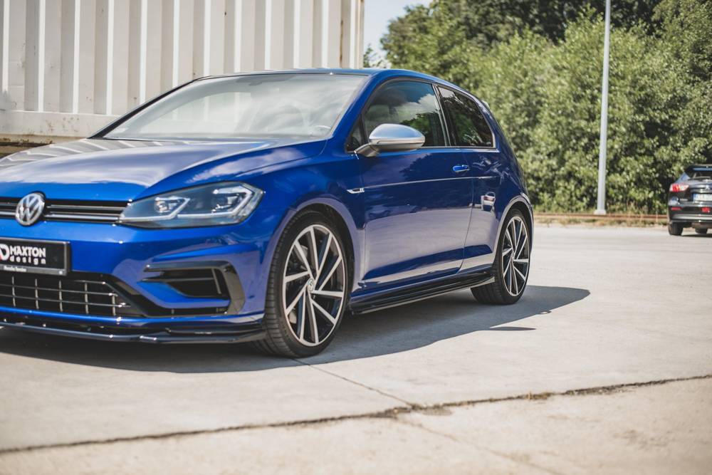 Zijskirts V.4 VW Golf R & R-Line FL Maxton Glans Zwart