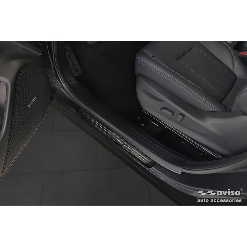 Seuils de portes inoxydable noir sur mesure pour Subaru Forester (SK) 2018-2024 - 'Special Edition' - 4-pièces