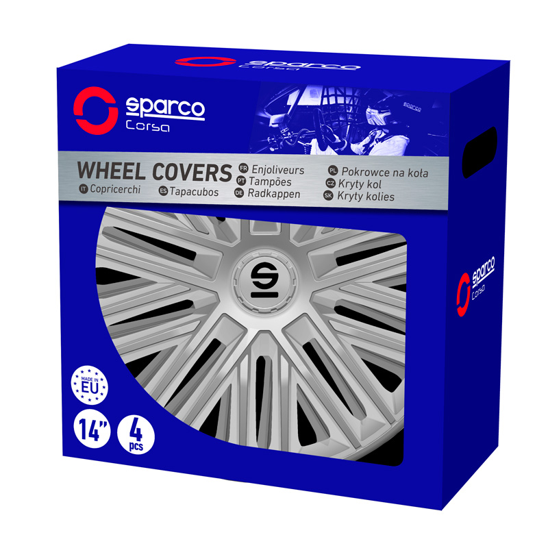 Sparco Enjoliveurs Bergamo - 16-pouces - Argent - Set de 4 pièces