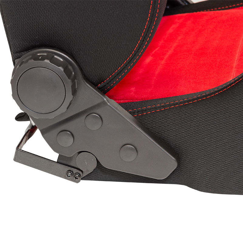 Siège baquet 'Eco Soft' - Noir/Rouge - Dossier réglable - incl. glissières