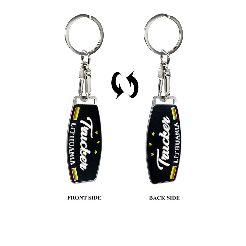 Porte-clés en acier inoxydable - Trucker/Lithuania