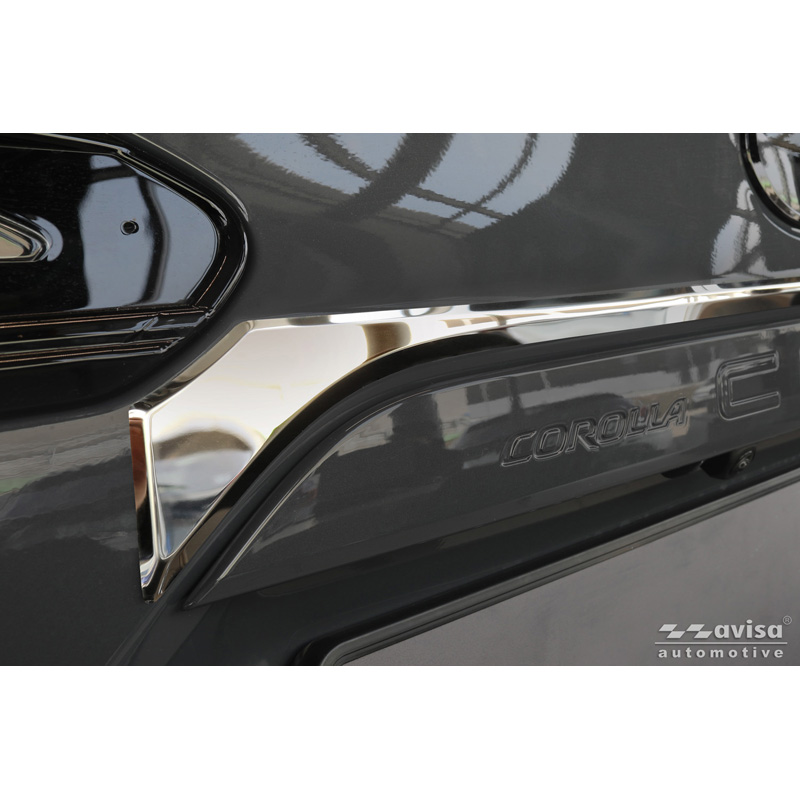 Avisa Revêtement d'habillage du hayon du coffre inox Chrome sur mesure pour Toyota Corolla Cross 2020-2025 & Facelift 2025-