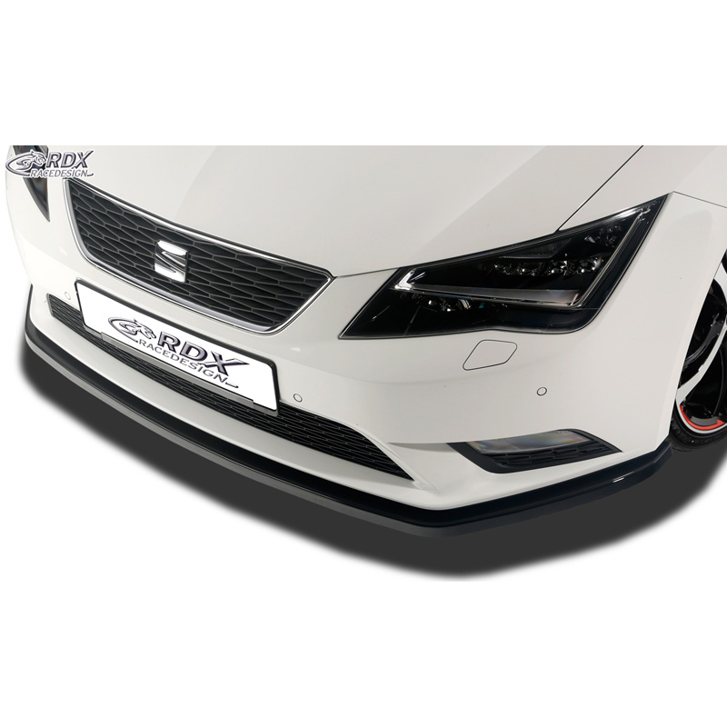 Spoiler avant sur mesure pour Seat Leon 5F SC/5-portes/ST 2013-2017 excl. FR/Cupra (ABS noir luisant)