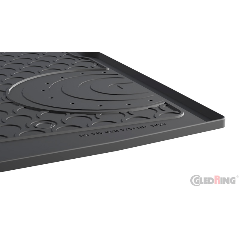 Coquille coffre-arrière Rubbasol (caoutchouc) sur mesure pour Volkswagen Golf V & VI HB 3/5-portes 2003-2012 (avec roue galette)
