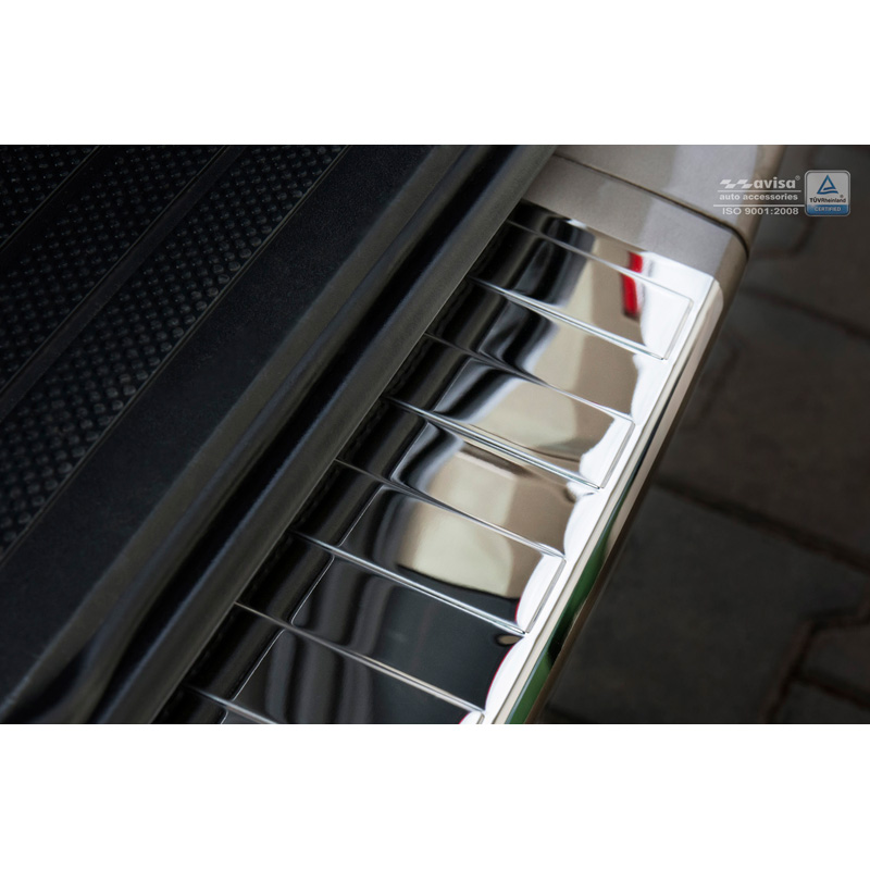 Protection de seuil arrière inox Chrome sur mesure pour Mercedes Vito / Viano 2003-2014 'Ribs'