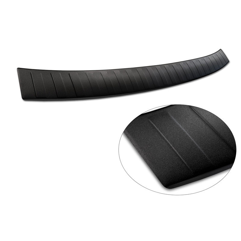 Protection de seuil arrière inox noir mat sur mesure pour Skoda Karoq Facelift 2022- + Sportline Facelift 2022-  'Ribs'