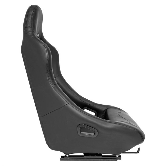 Siège baquet 'BW' - Simili Cuir Noir - Dossier fixe - incl. glissières