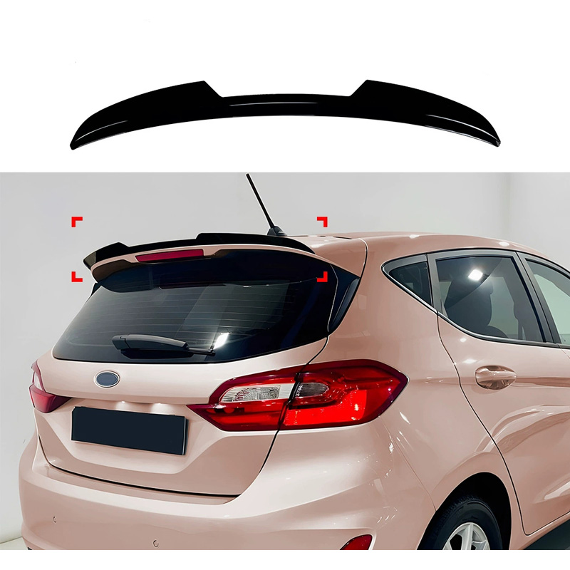 Becquet de toit (Spoiler Cap) sur mesure pour Ford Fiësta VIII 2017- (ABS Noir Luisant)