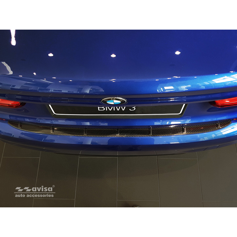 Protection de seuil arrière carboné 3D sur mesure pour BMW Série 3 G20 Sedan M-Paquet 2019-
