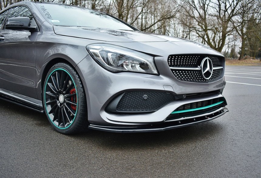 Voorspoiler Mercedes CLA C117 AMG-Line Maxton Design glans zwart