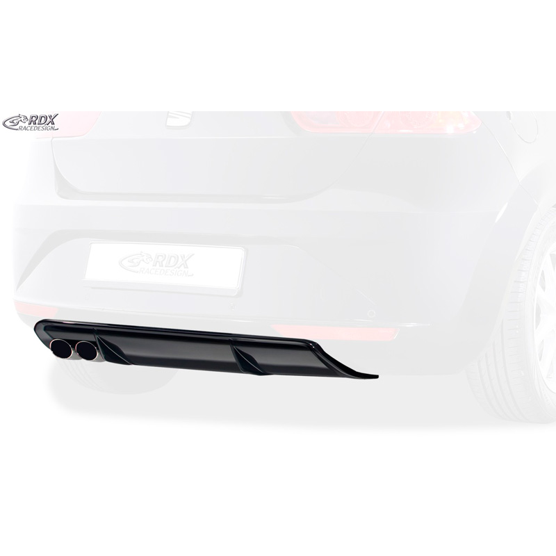 Jupe arrière 'Diffuseur' sur mesure pour Seat Leon 1P Facelift 2009-2012 excl. FR/Cupra (ABS noir luisant)
