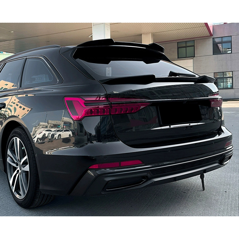 Aileron arrière inférieur sur mesure pour Audi A6 (C8) Avant 2018-2024 (ABS Noir Luisant)
