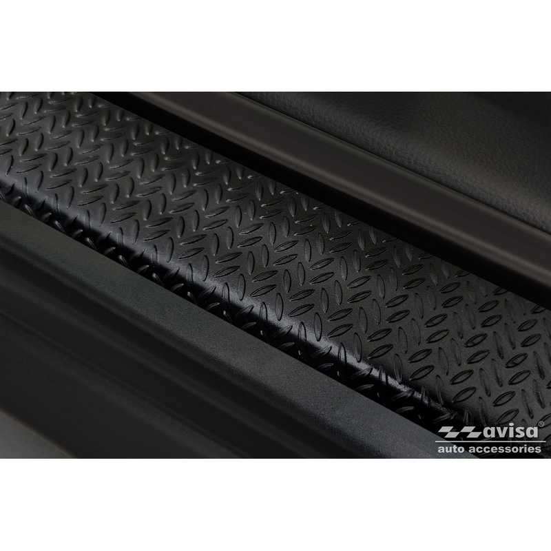 Seuils de portes aluminium 'Riffled Plate' sur mesure pour Toyota Aygo X 2022- - 4-pièces - Noir