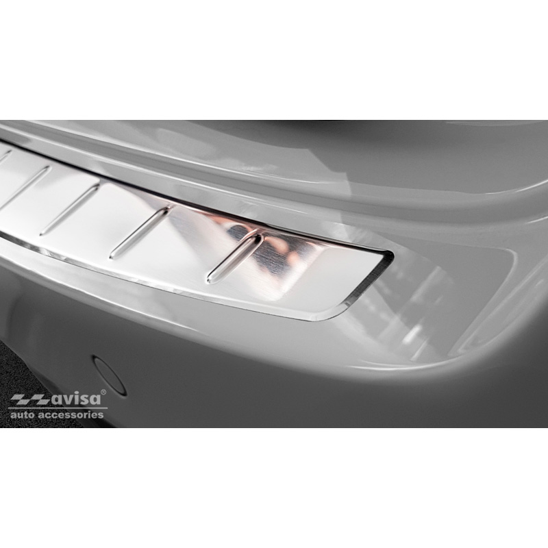 Protection de seuil arrière inox sur mesure pour Mercedes CLA II (C118) 2019- 'Ribs'