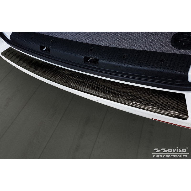 Protection de seuil arrière carboné 3D sur mesure pour Volkswagen transporter T5 2003-2015 & T6 2015-2010 & T6.1 2020-2022 'Ribs'