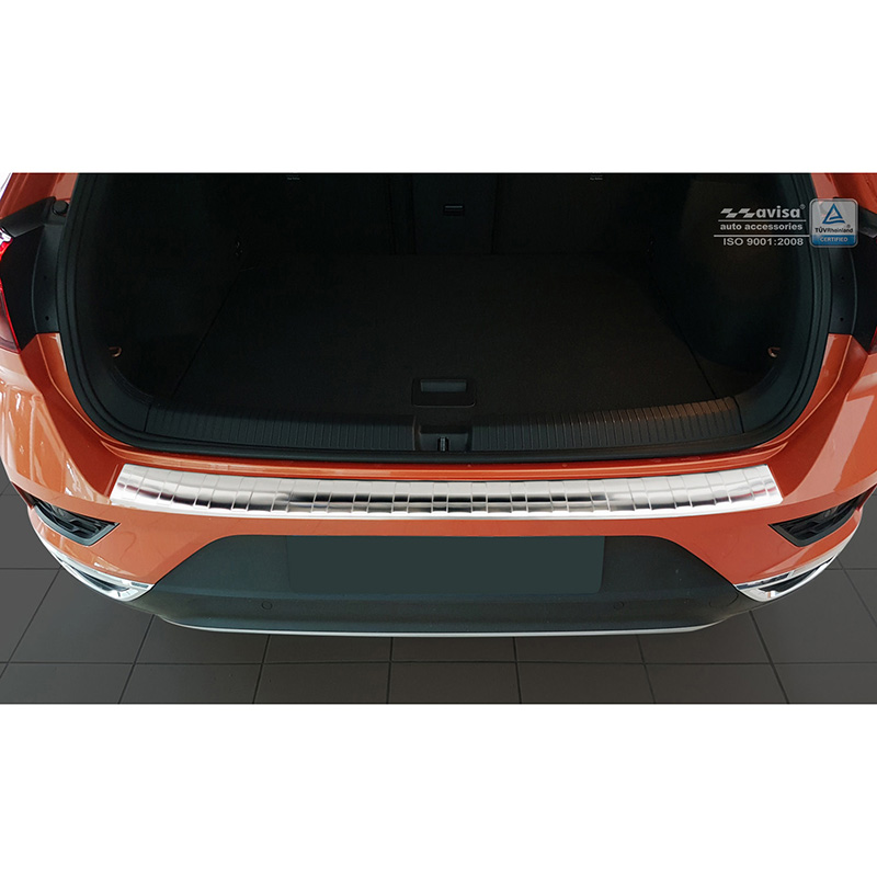 Protection de seuil arrière inox sur mesure pour Volkswagen T-Roc 2017-2022 & Facelift 2022- incl. Cabrio - 'Ribs'