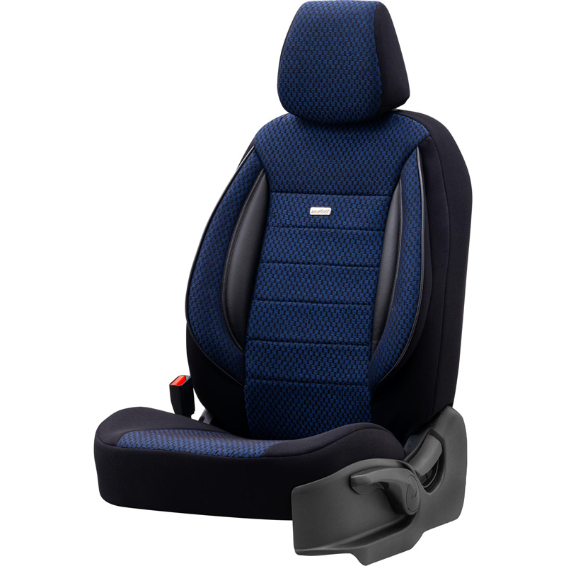 Housse de sièges universel en textile 'SelectedFit Sports' Noir/Bleu - 11-pièces - adapté aux Side-Airbags