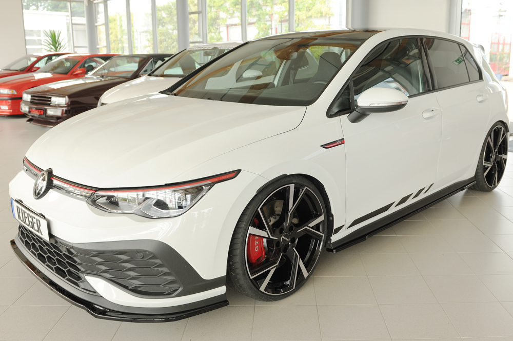 Zijskirts Volkswagen Golf 8 GTI GTE GTD GTI Clubsport Rieger Glans Zwart