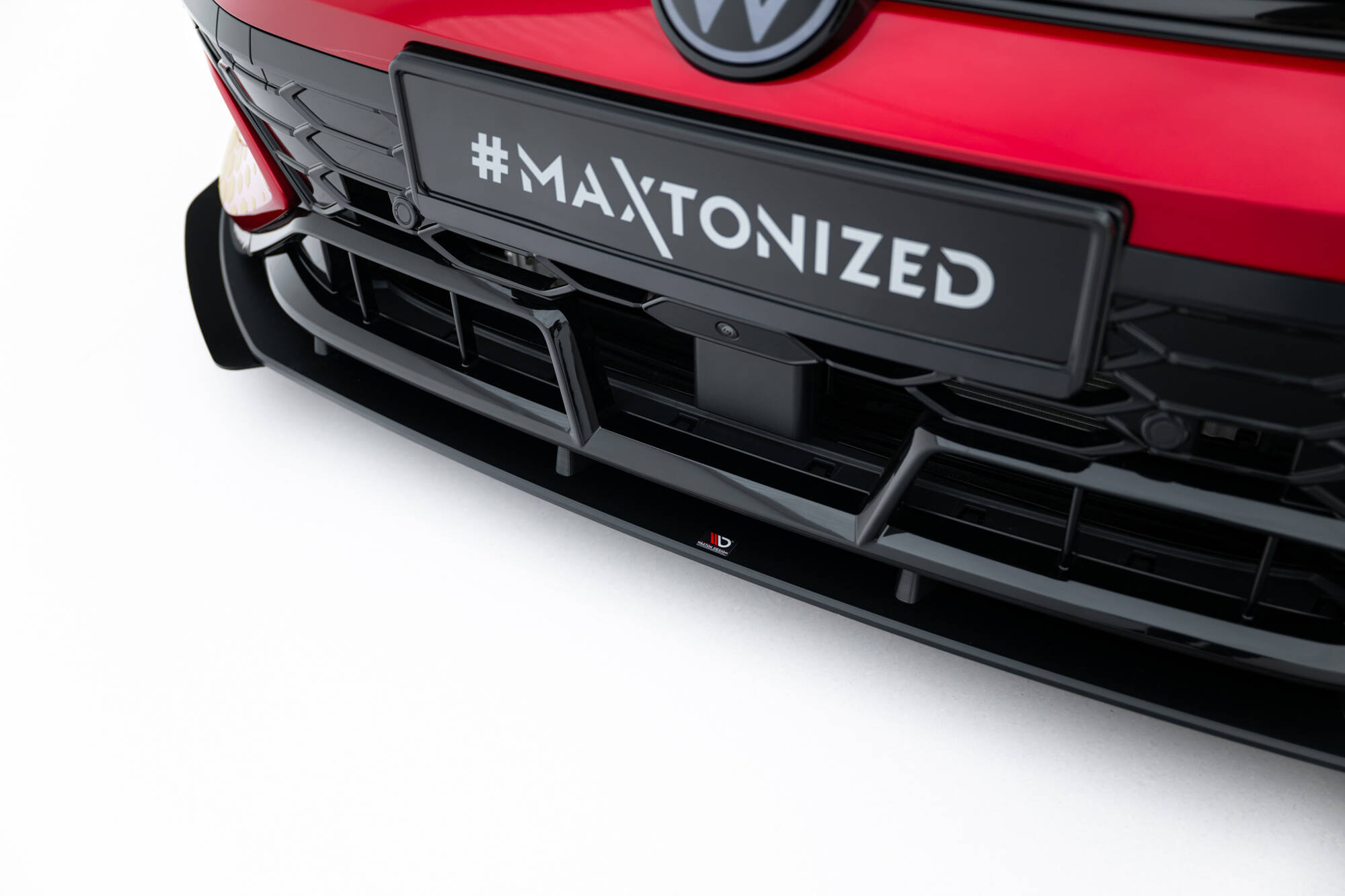 Street Pro Voorspoiler + Flaps Volkswagen Golf GTI Clubsport MK8 Facelift Maxton glanzend zwart