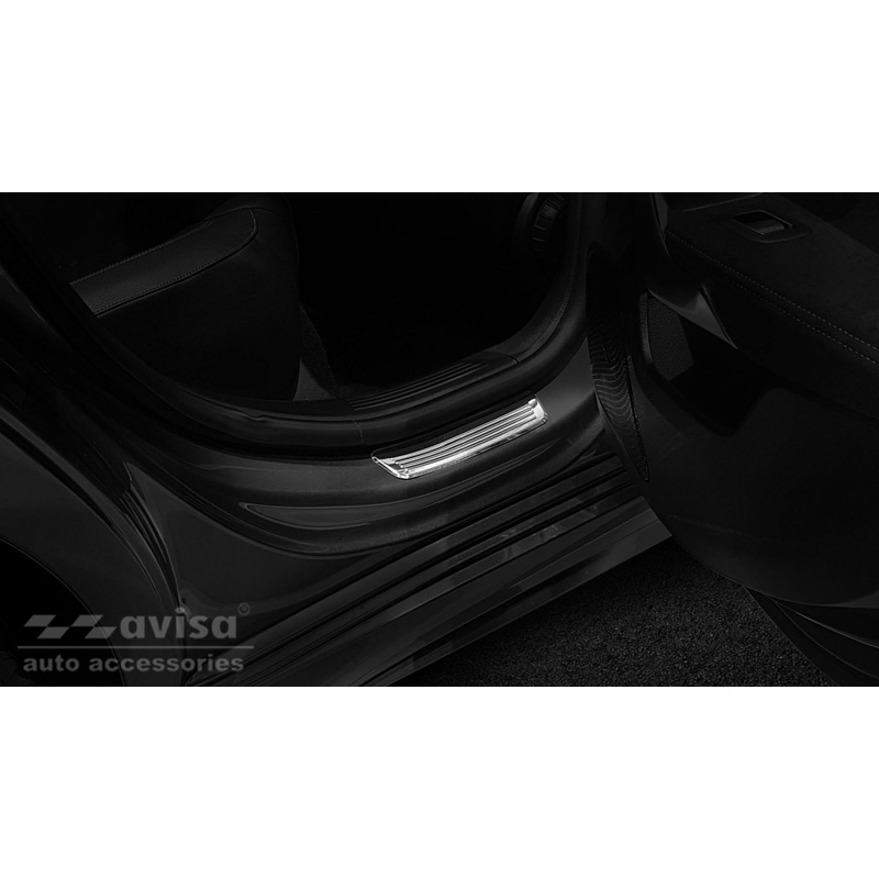 Seuils de portes inoxydable sur mesure pour Mercedes Classe-A W177 HB/Sedan 2018- 2-pièces (portes arrières)