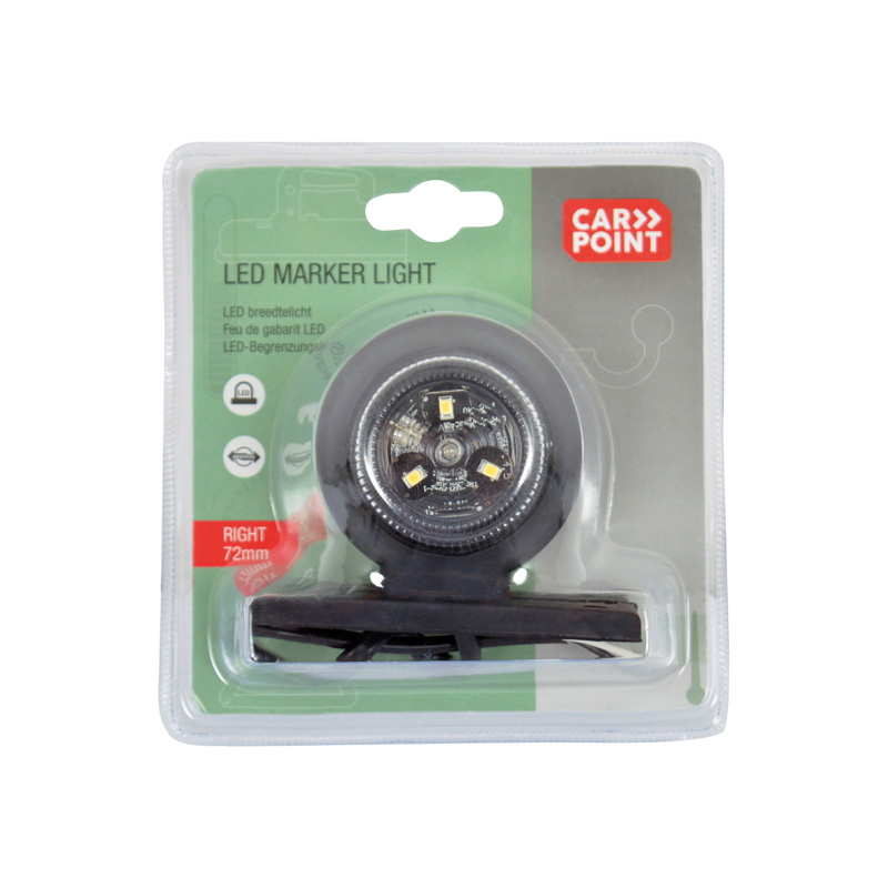 Carpoint Feu de Gabarit de Remorque LED Droite Rouge/Blanc 72mm