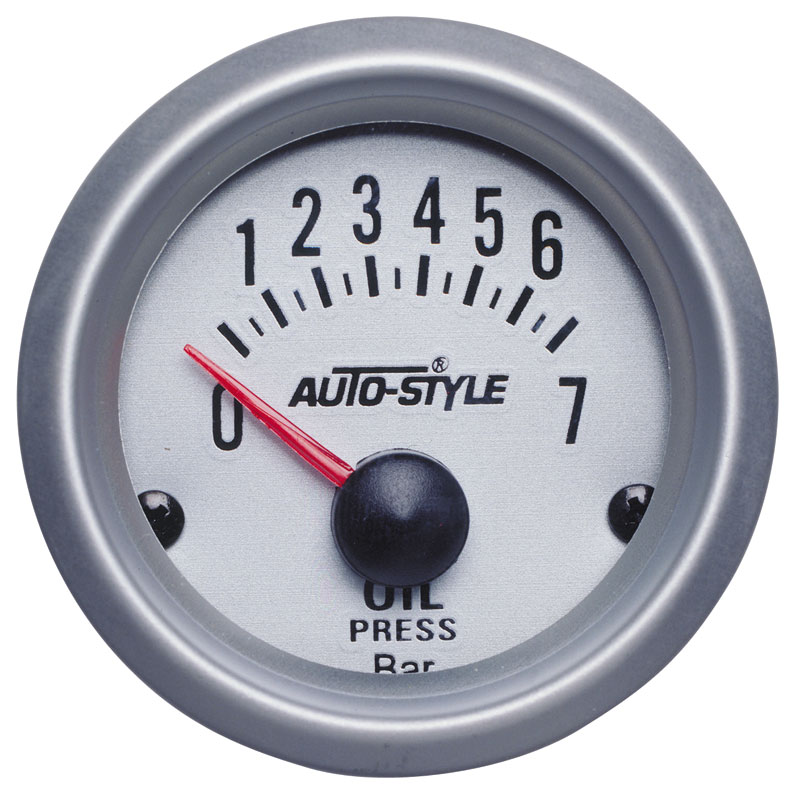 Indicateur de pression d'huile de l'instrument de performance 0-7 bar 2'' + capteur argent